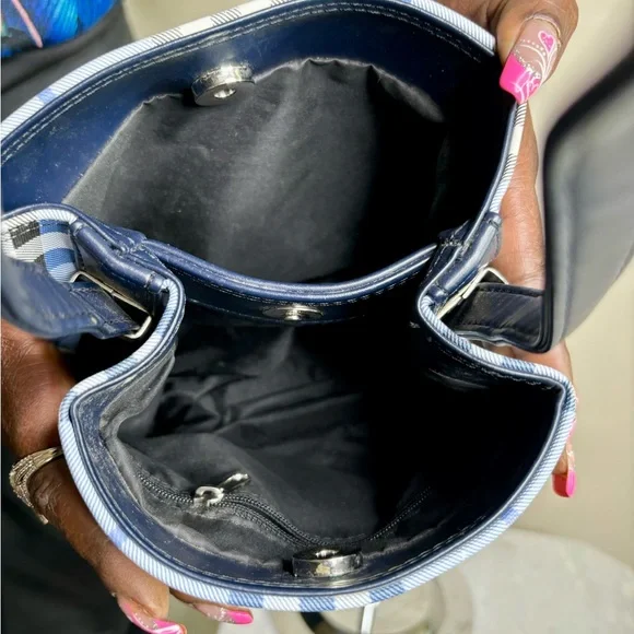 Burberry Blue Checkered Women's Handbag - Picture 6 of 6